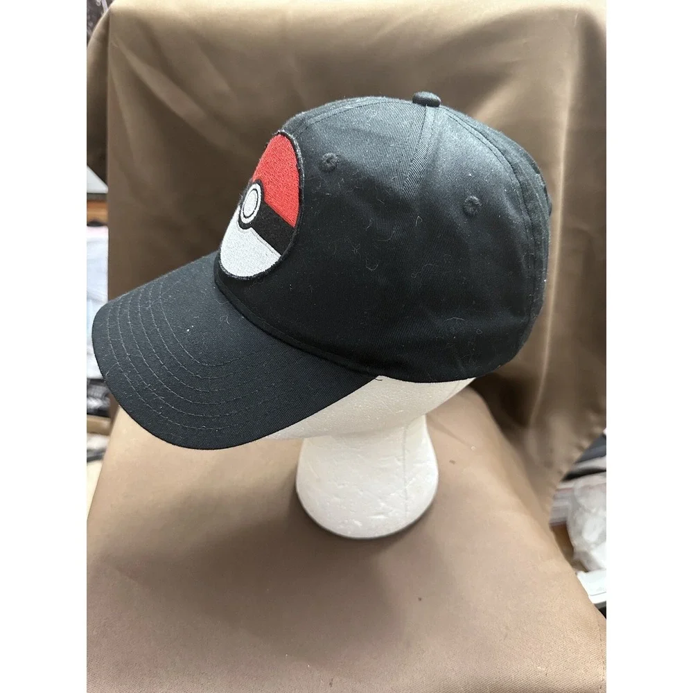 90s Pokemon Ball Embroidered‎ Black SnapBack One Size OTTO  Cap Hat